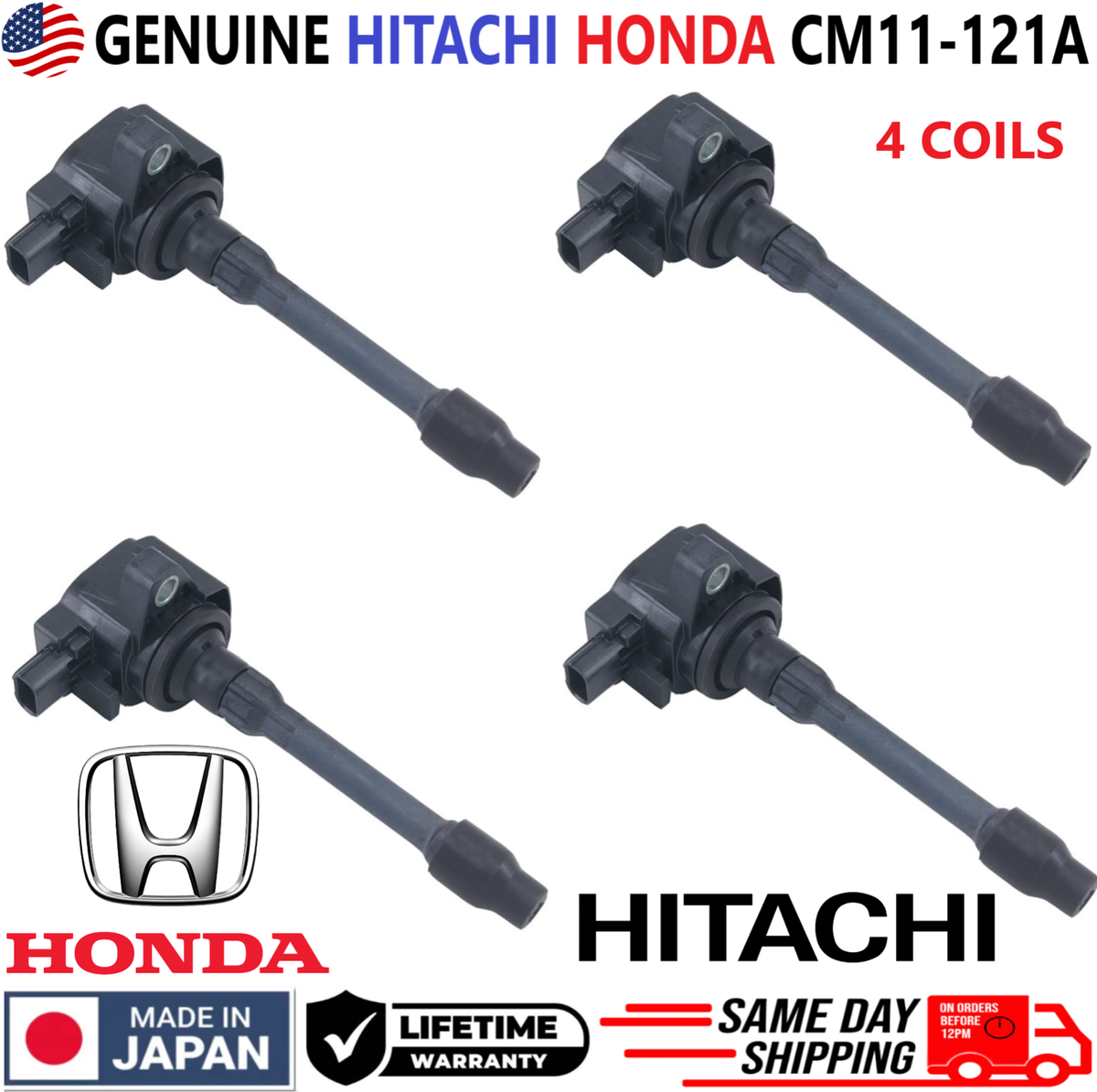 GENUINE HITACHI HONDA Ignition Coils For 2015-2021 Honda Civic Fit