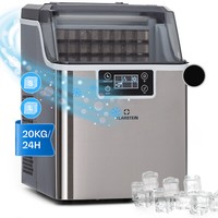 EiswüRfelmaschine EiswüRfelbereiter Ice Cube GeräT Icemaker Display 3,2L Silber
