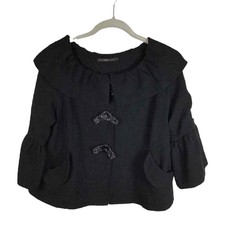 Hazel Brand Crop Ruffle Blazer