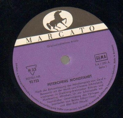 Kinder-Hörspiel Peterchens Mondfahrt Marcato Vinyl LP