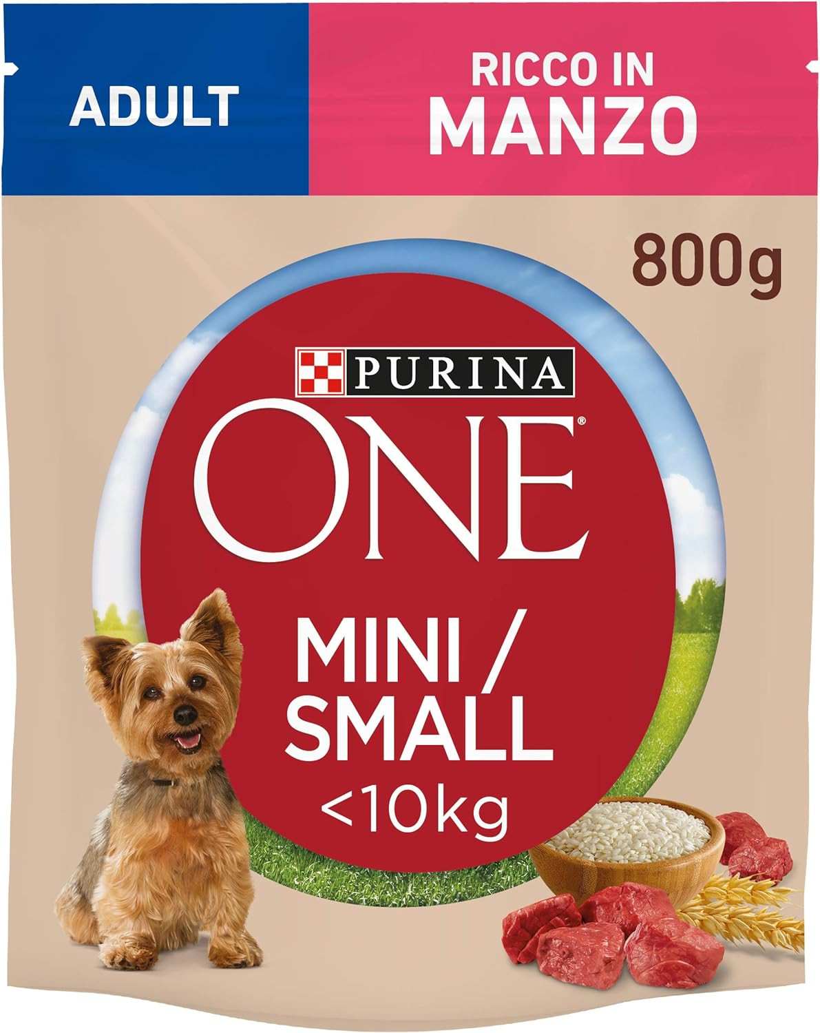 Purina ONE Mini Adult Ricco in Manzo e Riso per Cani Piccola Taglia