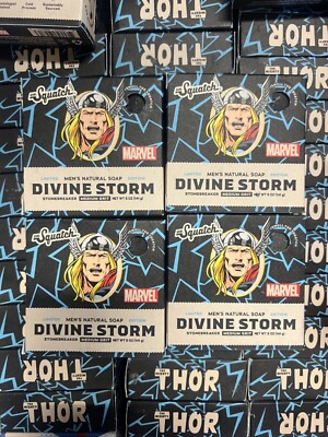 Dr. Squatch Divine Storm Soap Bar Lot of 4 Marvel Thor Limited Edition Natural 