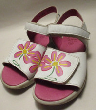 Faro Footwear Toddler Girl 11 7 1/4" long Leather w Pink Flower Sandals,Spain