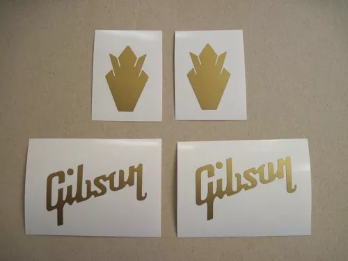 4 CROWN GIBSON ZV GUITAR HEADSTOCK DECAL VINYL LOGO SM STICKER