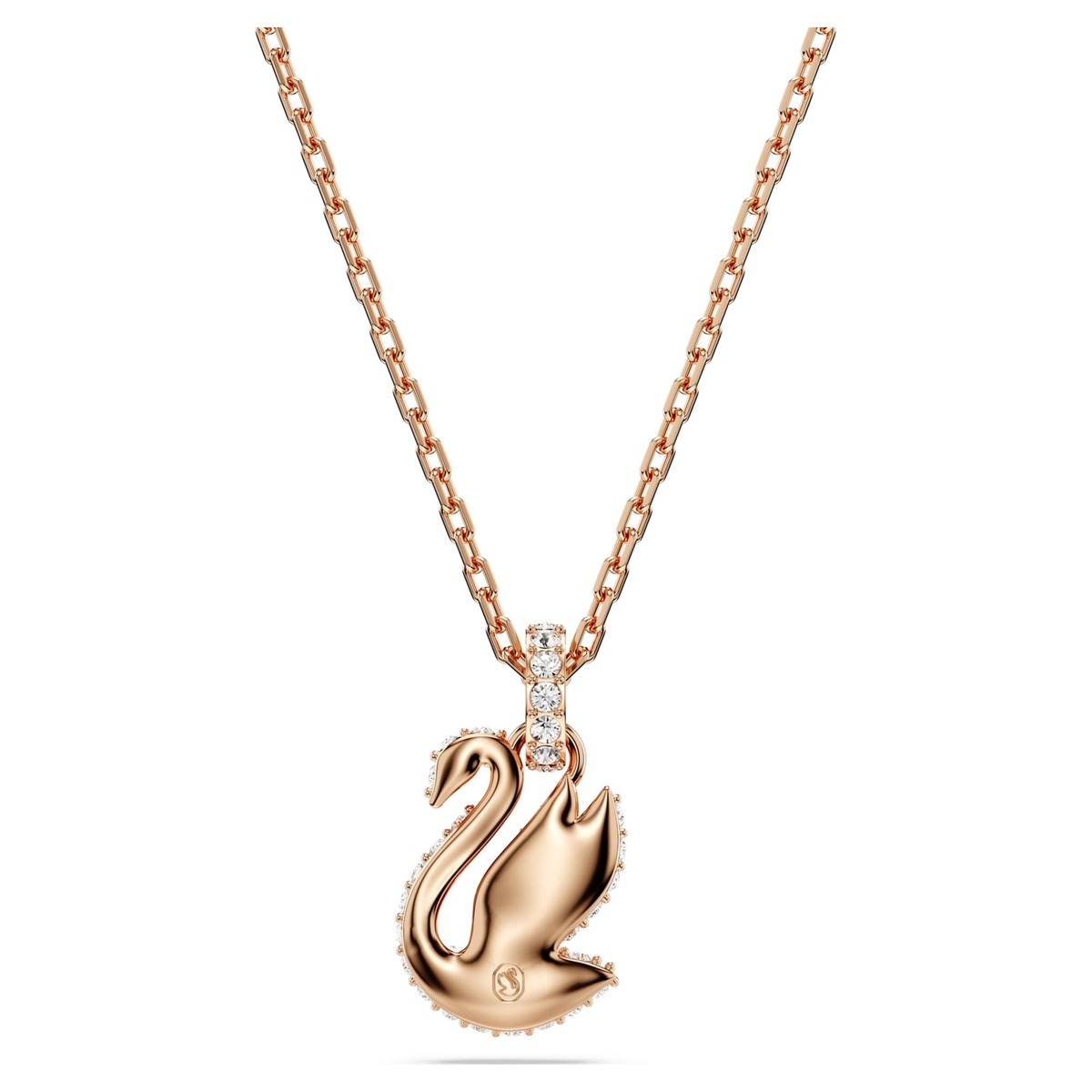 Swarovski Swan Pendant Necklace Swan Small Black, Rose Gold