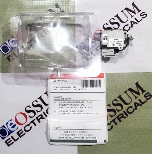 ABB TMAX SHUNT COIL SERIE T4-T5-T6 TENSIONE 220-240VAC/220-250VDC SPEDIZIONE VELOCE - Foto 1 di 6