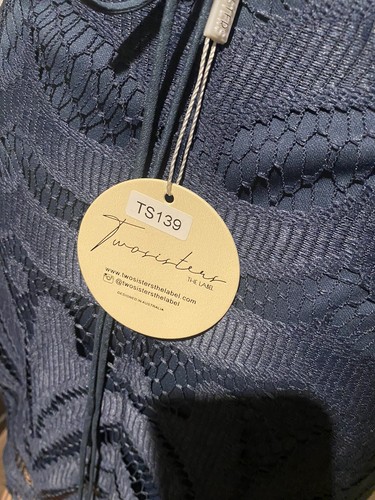 Two Sisters Dress Size 8 Navy Blue Lace Midi Cocktail BNWT - Picture 6 of 8