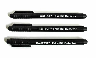 3 Pack Counterfeit Money Detector Pen Marker Fake Dollar Bill Currency Check