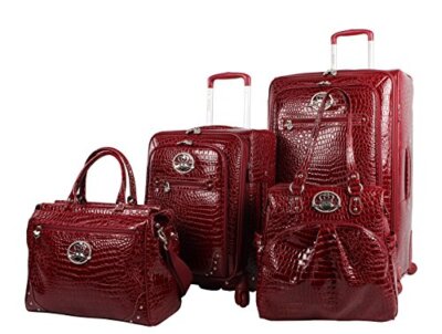 Kathy Van Zeeland PVC 4 Piece Luggage set - Dowel and Shopper Bags