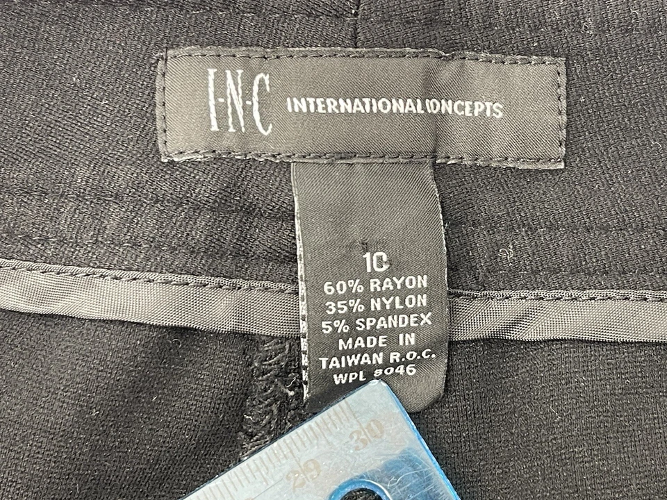 INC International Concepts Stretch Flare Pants Women Size 10 Black 31X29 - Image 3 of 4