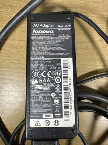 Lenovo LAPTOP ADAPTER LADEGERÄT ThinkPad 42T4416 65W 20V 4,5A AC – GEBRAUCHT