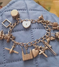 Vintage 1940s Navy Sweetheart Clasp Charm Bracelet Sterling Charms