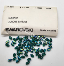 Factory Pack Swarovski Crystal Emerald AB 9x6mm Oval 5200 Beads; 144pc