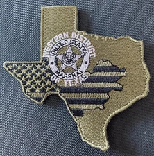 US Marshals Service WDofTX state shape +Hook Rare * Geniune Kokpelli Patch *