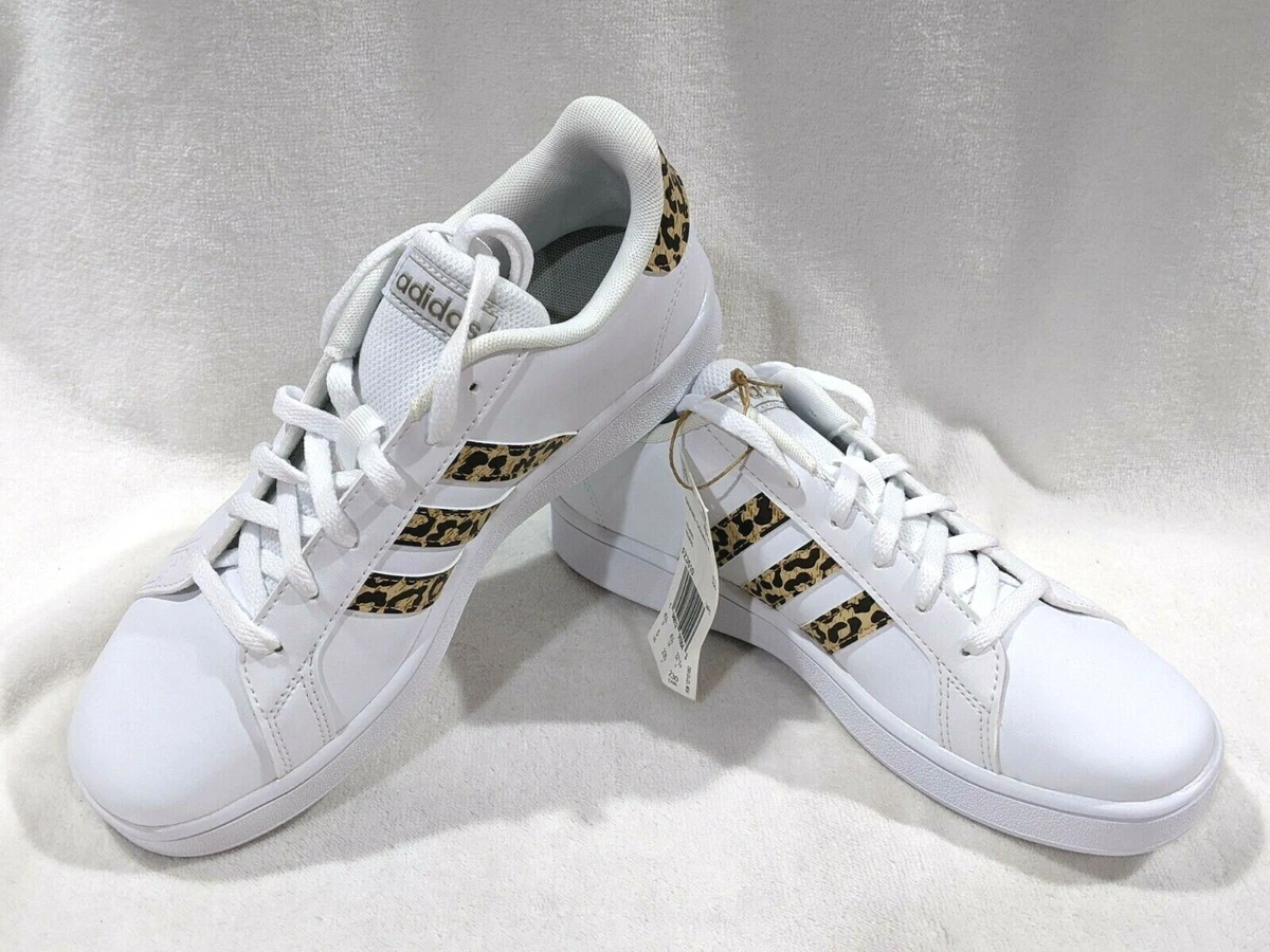 adidas Grand Court K White Leopard Girl s Sneakers Size 5 NWB FZ3510