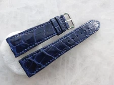 22mm/18mm Blue Alligator Crocodile Print Leather Watch Strap Band