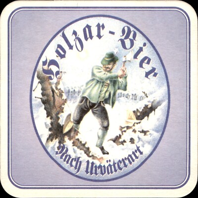 Beer mat - deer brewery Sonthofen - wooden beer after forefathers style