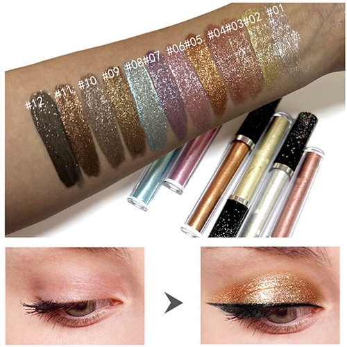 Glitter Diamond Liquid Eyeshadow Face Highlighter Shiny Eyeliner Pearlescent - Picture 3 of 23