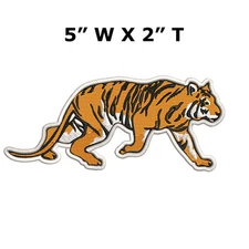 BENGAL TIGER iron-on PATCH embroidered ROARING WILD ANIMAL SOUVENIR APPLIQUE new
