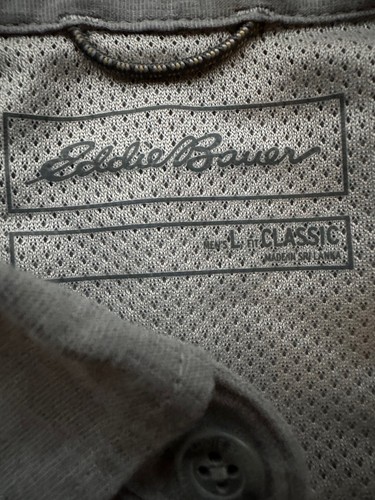 Eddie Bauer Men’s Voayger Flex Long Sleeve Shirt Button Shirt Size Large/Gray - Picture 3 of 8