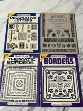 4 Book Lot Dover Clip Art Series Paperback Letters Borders Printers Ornaments