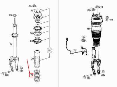 NEW MERCEDES-BENZ GLE COUPE C292 FRONT COIL SPRING A2923210204