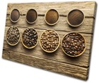 Cafe Coffee Beans Wood Food Kitchen SINGLE CANVAS WALL ART Picture Print