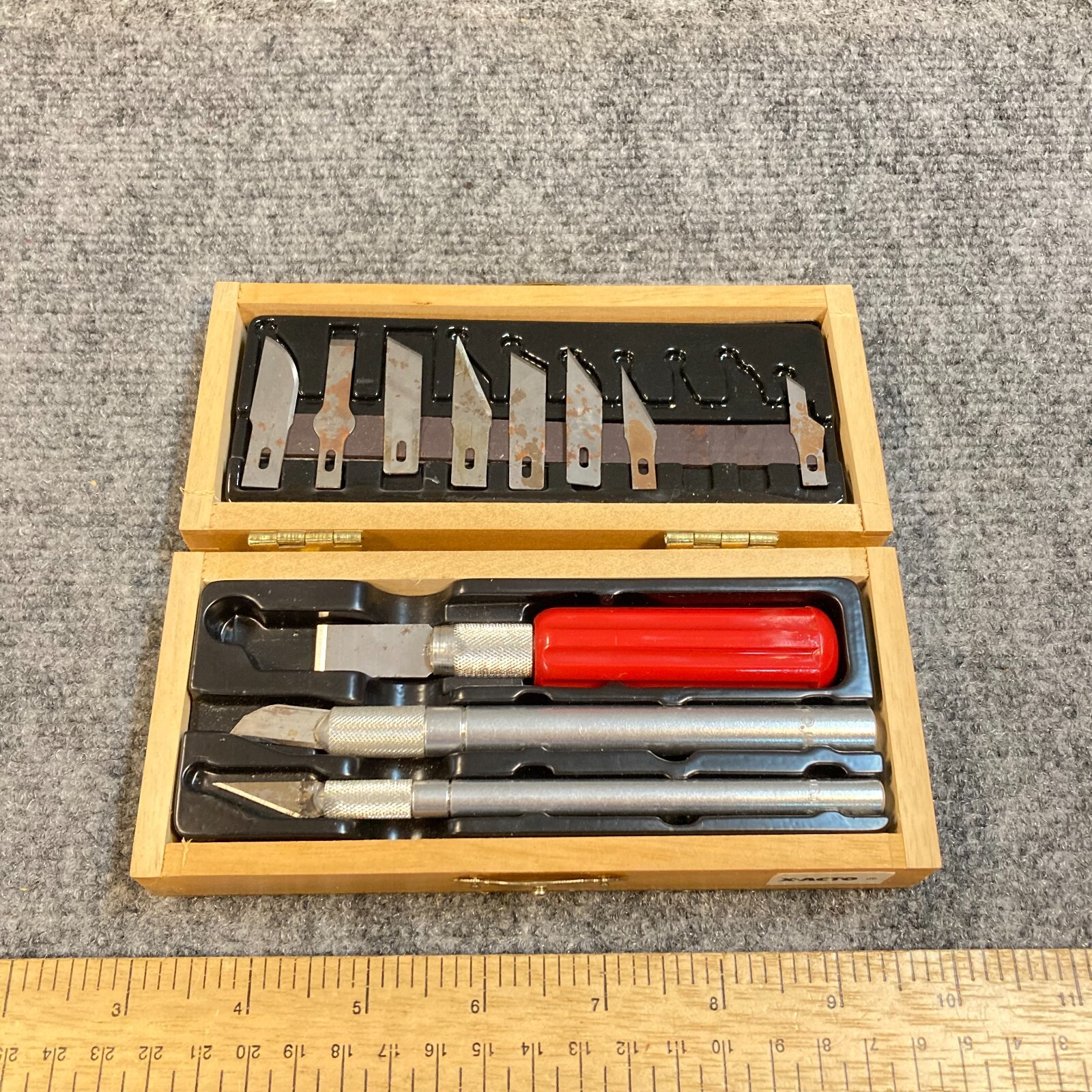 Vintage XActo XACTO Knife /Tool Set 11 Blades 3 Handles w