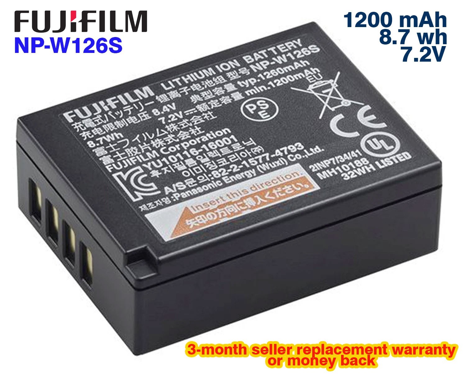 Original  NP-W126S Fujifilm Lithium-Ion Rechargeable Battery -3 month warranty