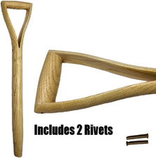 Replacement Spade/Fork Handle Shaft Split Hard Toon Wood 72cm 28? INC 2 RIVETS