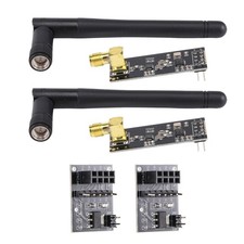 2Pcs NRF24L01 PA  Transceiver Module with SMA Antenna 2.4 GHz 1100M 1327