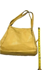 American Leather Co Yellow Leather Shoulder Bag – Soft Pebbled Leather