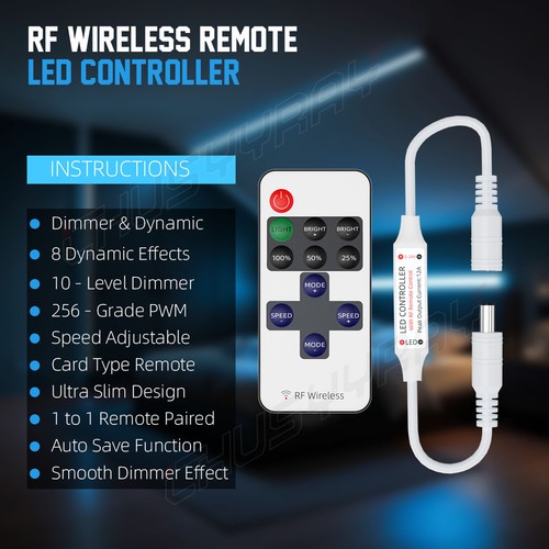 RV LED Camper Awning Boat Light Set w/IR Remote BLUE LIGHT 16FT 5050 waterproof - Picture 15 of 18