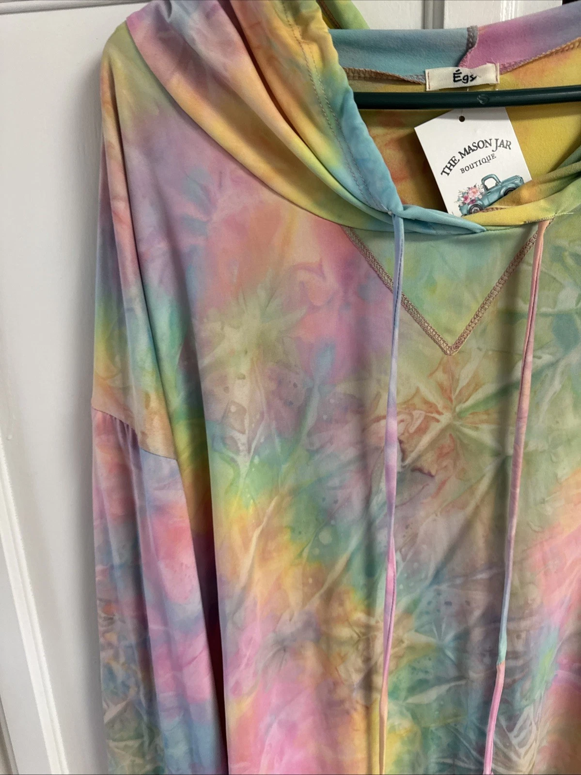 VETEMENTS Felpa con cappuccio E'gy Taffy (multicolore) tie dye taglia XL unisex arcobaleno di colori