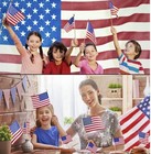 150 Pack Small American Flags on Stick 4 x 6 Inches Handheld Flags