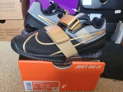 Nike Air Zoom Romaleos 4 Weightlifting Gym Black Metallic Gold White CD3463 001