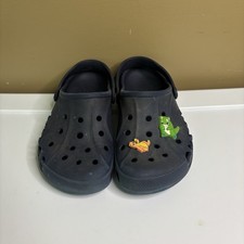 Crocs Classic Slip On Clogs Unisex Kids Navy Blue With Charms Size J3