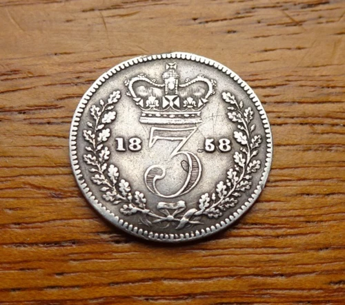 1858 Victoria Threepence — photo from the most recent tracked eBay sale