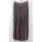 BELLE FRANCE Italy Pull On Wide Leg Pants Sheer Silk Blend Lined Brown Size XL
