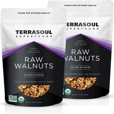 Terrasoul Organic Raw Walnuts 2 Lbs 2 Pack - Fresh Light Color