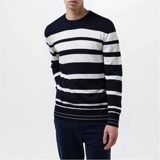 Image of G Star Mens Autumn Knitted Sweater BNWT Black & White Stripe RRP £100 Size: M