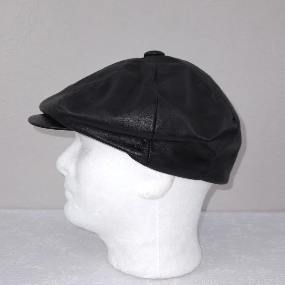 Gorra de cuero genuino Henschel Hat Co para hombre GRANDE taxista noticiero motociclista Foto 3 de 4