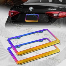 2 X Neo Chrome Stainless Car License Plate Frame Cover Front Rear Us Size 2 X Neo Chrome Stainless Car License Plate Frame Cover Front Rear Us Size