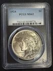 1924 P Peace Silver Dollar PCGS MS-62