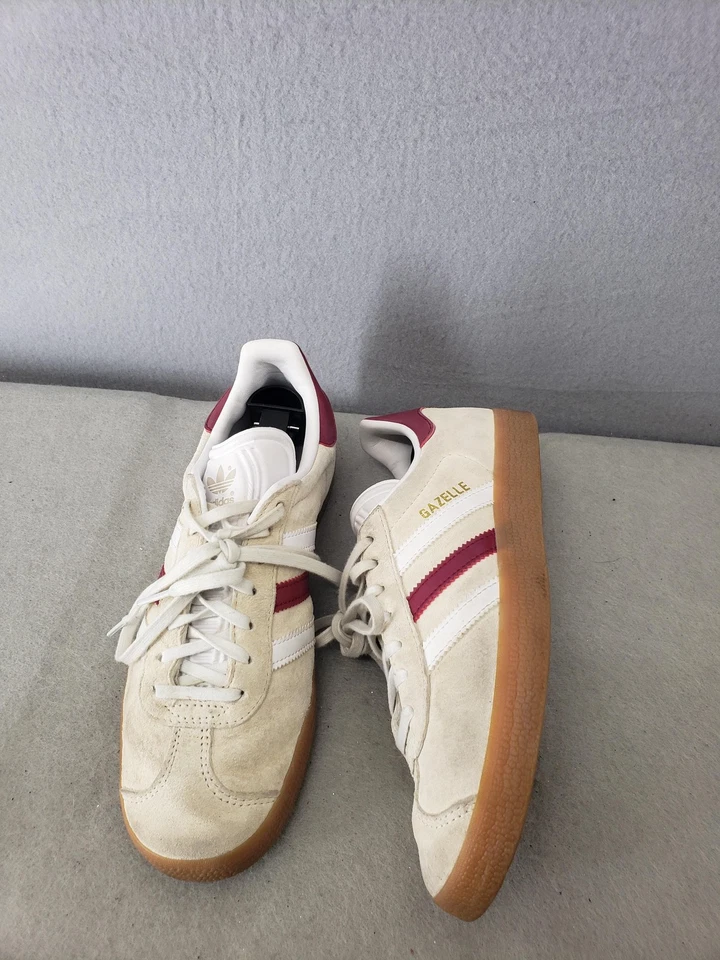 Adidas Gazelle Niños Tenis 6 Crema Gamuza Con Cordones Cómodos Zapatos Clásicos Foto 4 de 4