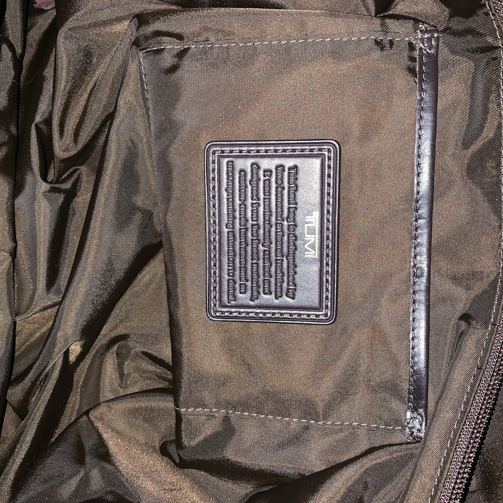 TUMI Nylon Tote Bag Python Print Leather Straps 1… - image 10