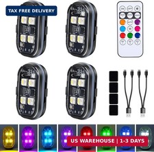 Upgraded 4LEDs 4PCS Wireless LED Strobe Lights with Remote Control, 8 Colors Typ