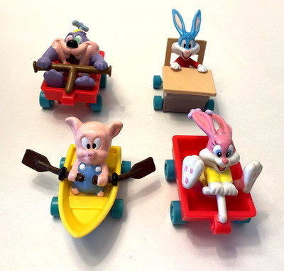 Vintage 1990 Applause Warner Bros Tiny Toons Babs Buster Lot of 4 Racers