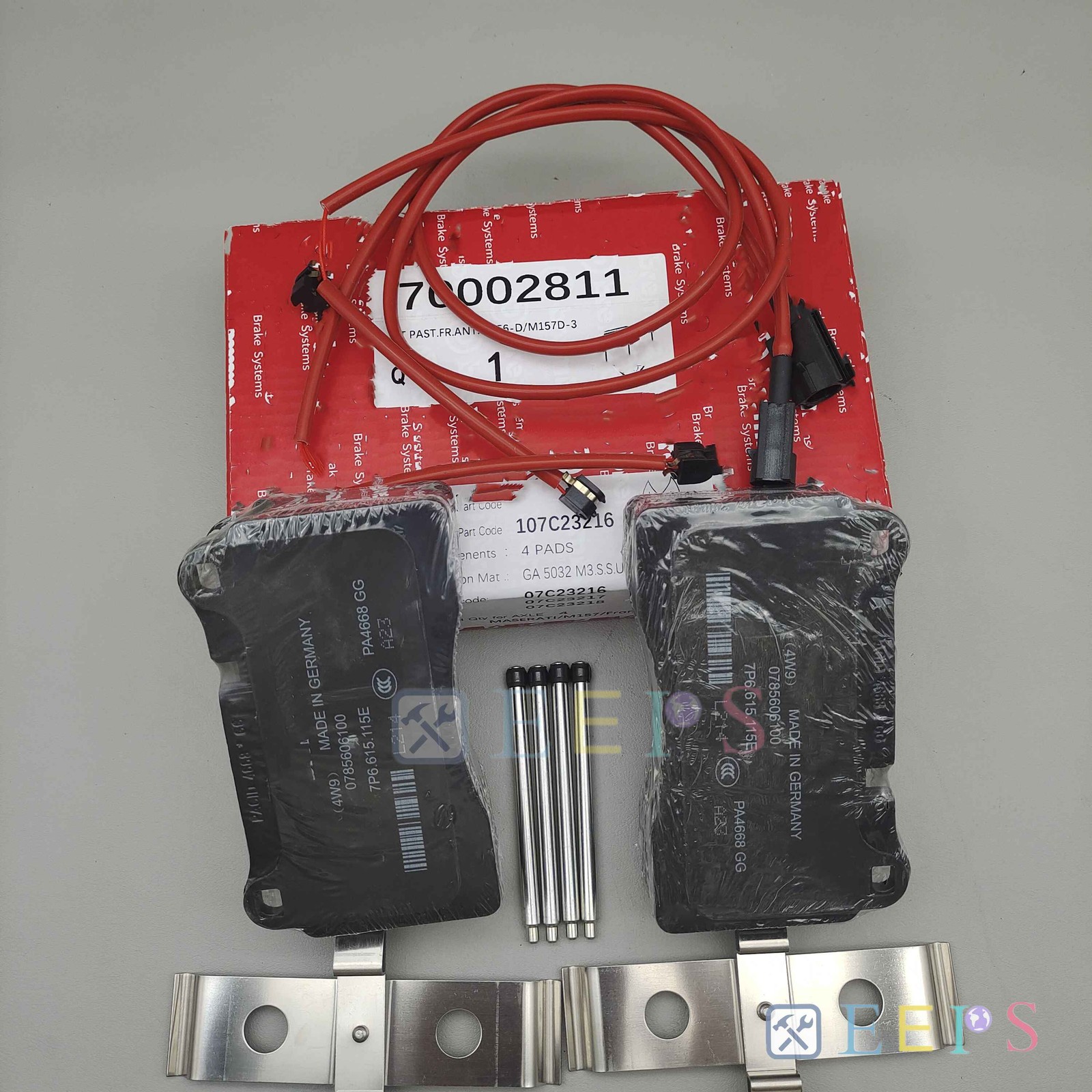 70002811 Rear Brake Pad Kit With Springs & Sensors Fit Ferrari California 09-14