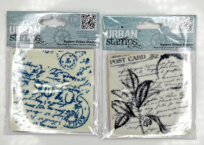 Papermania Square Urban Stamps Cling Background Docrafts Folium Postmark NEW